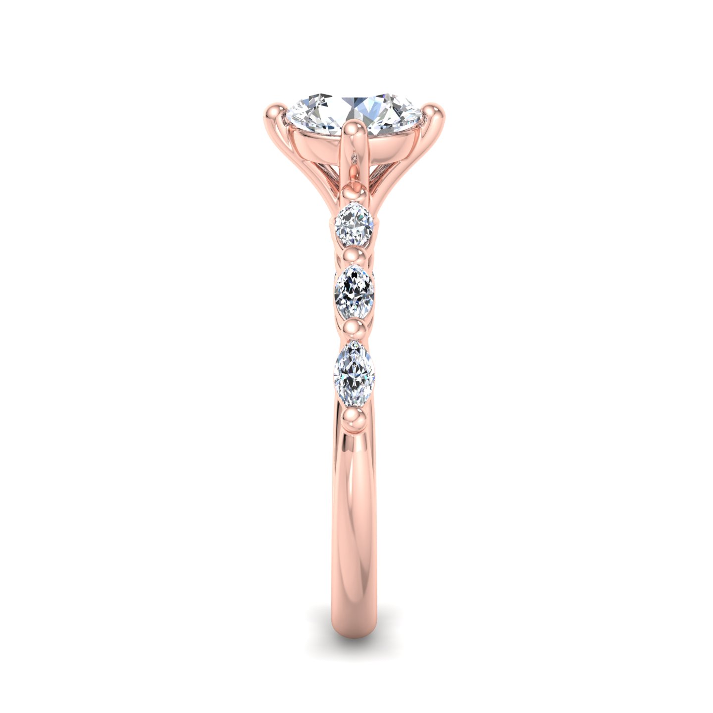 Aubrey Marquise band engagement ring